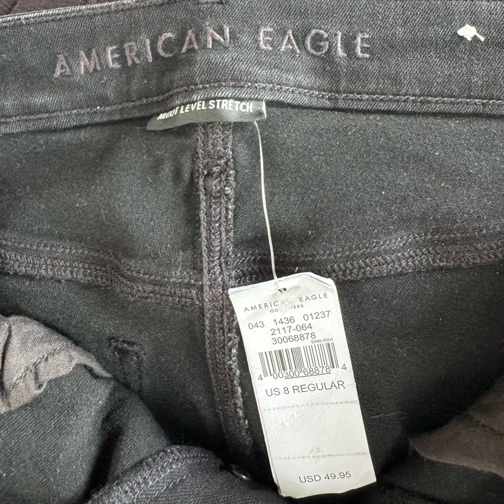 America Eagle black button fly flare jeans - Picture 4 of 6